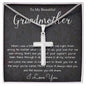 Grandmother Necklace, To My Beautiful Grandmother Necklace, Mother's Day Gift For Grandma Grandmother, Thank You Mother's Day Artisan Crafted Cross Necklace
