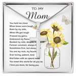 Mom Necklace Gift - To My Mom - You Mean The World For All You Do Mother's Day Necklace Mother's Day Artisan Crafted Cross Necklace
