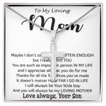 To My Loving Mom - Important Person In My Life Mother's Day Gift From Son Necklace Mother's Day Artisan Crafted Cross Necklace