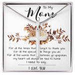Mom Necklace, Mom Gift From Daughter, Mother Day Necklace Meaningful For Mom Christmas Gift For Mom Necklace Mother's Day Artisan Crafted Cross Necklace