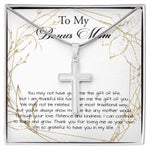 Stepmom Necklace, Bonus Mom Necklace, Step Mother Gift From Bride, Mother's Day Gift For Step Mom Necklace Mother's Day Artisan Crafted Cross Necklace
