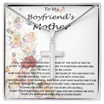 Mother-In-Law Necklace, To My Boyfriend's Mom Gift, Future Mother-In-Law Necklace Mother's Day Artisan Crafted Cross Necklace