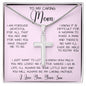 Gift For Caring Mom From Son, To My Mom Necklace Gift For Mother's Day Mother's Day Artisan Crafted Cross Necklace