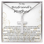 Mom Necklace, Mother-In-Law Necklace, To My Boyfriend's Mom Gift Necklace, Gift For Boyfriend's Mom Birthday Necklace Mother's Day Artisan Crafted Cross Necklace