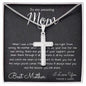 To My Mom Necklace, To My Beautiful Mom Necklace, Mother's Day Gift For Mom From Son, Thank You Mom Mother's Day Artisan Crafted Cross Necklace