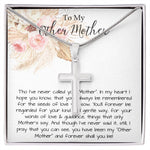 Bonus Mom Necklace, To My Other Mother Necklace, Gift For Second Mom, Mother-In-Law, Bonus Mom Mother's Day Artisan Crafted Cross Necklace