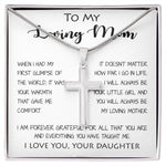 To My Loving Mom - Your Warmth Gve Me Comfort Mother's Day Gift Necklace Form Daughter Mother's Day Artisan Crafted Cross Necklace