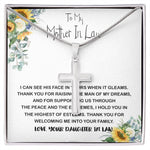Mother-In-Law Necklace, Mother In Law Necklace Gift - Man Of My Dream Necklace From Your Daughter In Law Mother's Day Artisan Crafted Cross Necklace