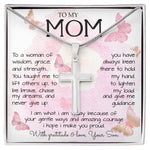 To My Mom Necklace To A Woman Of Wisdom Mother's Day Gift For Mom From Son Mother's Day Artisan Crafted Cross Necklace