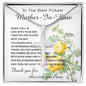Mother-In-Law Necklace, Thank You To Mother-In-Law Necklace Gift Mother's Day Artisan Crafted Cross Necklace