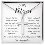 Mom Necklace - To Mom Necklace, Gorgeous Necklace for Mom from Daughter Mother's Day Artisan Crafted Cross Necklace
