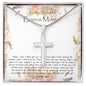 Bonus Mom Necklace, To My Beautiful Bonus Mom On My Wedding Day Necklace, Gift For Stepmother Of The Groom Gift Mother's Day Artisan Crafted Cross Necklace