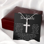 To My Soulmate - You Are My Life, My Love, And My Best Friend Mother's Day Necklace Mother's Day Artisan Crafted Cross Necklace