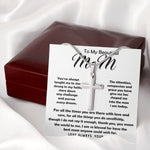 To My Beautiful Mom Necklace The Best Mom Anyone Could Wish For, Mother's Day Gift Necklace Mother's Day Artisan Crafted Cross Necklace