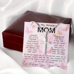 To My Mom Necklace From Son Gift Ideas For Mother's Day Necklace Mother's Day Artisan Crafted Cross Necklace