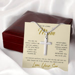 To My Loving Mom Necklace You Are Important To Me Gift For Her Mother's Day Mother's Day Necklace Mother's Day Artisan Crafted Cross Necklace