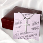 Gift For Caring Mom From Son, To My Mom Necklace Gift For Mother's Day Mother's Day Artisan Crafted Cross Necklace