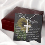 Mom Necklace Gift, Mothers's Day Necklace - Special Bond Mother's Day Artisan Crafted Cross Necklace