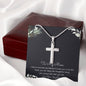 To My Mom Necklace -Mother's Day Gift For Mom From Son, Thank You Mom Mother's Day Artisan Crafted Cross Necklace