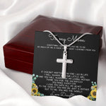 To My Mom Necklace You Are The World Mother Gift Necklace Mother's Day Artisan Crafted Cross Necklace