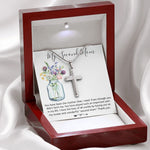 Mom Necklace, Bonus Mom Necklace Gift For Stepmom Necklace Mother's Day Artisan Crafted Cross Necklace