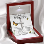 Stepmom Necklace, To My Bonus Mom Gift Neckalce, Thank For You Loving Me As Your Own Mother's Day Artisan Crafted Cross Necklace