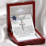 Mother-In-Law Necklace, Necklace Gift For Future Mother-In-Law From Future Son-In-Law, To My Future Mother-In-Law Mother's Day Artisan Crafted Cross Necklace