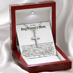 Mother-In-Law Necklace, Gift To My Boyfriend's Mom Necklace, Gift For Future Mother-In-Law Mother's Day Artisan Crafted Cross Necklace