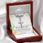 To My Amazing Mom Necklace From Son Little Boy You Taught Me Right Mom Birthday Gift For Her Mother's Day Necklace (1) Mother's Day Artisan Crafted Cross Necklace