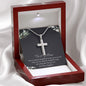 To My Mom Necklace -Mother's Day Gift For Mom From Son, Thank You Mom Mother's Day Artisan Crafted Cross Necklace