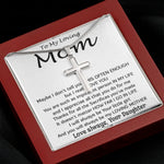 To My Loving Mom - Important Person In My Life Mother's Day Gift From Daughter Necklace Mother's Day Artisan Crafted Cross Necklace