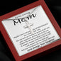To My Loving Mom - Important Person In My Life Mother's Day Gift From Daughter Necklace Mother's Day Artisan Crafted Cross Necklace