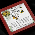 Mom Necklace, To My Mom Gift Necklace, Mother's Day Cute Gift For Mom, Mother Daughter Necklace Mother's Day Artisan Crafted Cross Necklace