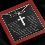 To My Soulmate - You Are My Life, My Love, And My Best Friend Mother's Day Necklace Mother's Day Artisan Crafted Cross Necklace