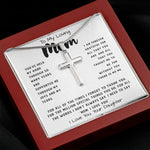 To My Loving Mom Necklace Gift I Need To Say Mom I Love You Gift For Her Mother's Day Necklace Mother's Day Artisan Crafted Cross Necklace