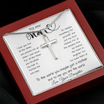 To My Mom - To The World You Maybe Just A Mother But To Me You Are The World Mother's Day Necklace Mother's Day Artisan Crafted Cross Necklace