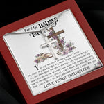 Mom Necklace Gift, To My Badass Mom Necklace, Funny Gift For Mom On Mother's Day Necklace Mother's Day Artisan Crafted Cross Necklace
