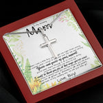 To My Amazing Mom Necklace From Son Little Boy You Taught Me Right Mom Birthday Gift For Her Mother's Day Necklace (1) Mother's Day Artisan Crafted Cross Necklace