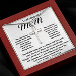 To My Beautiful Mom Necklace The Best Mom Anyone Could Wish For, Mother's Day Gift Necklace Mother's Day Artisan Crafted Cross Necklace