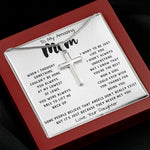 To My Amazing Mom Necklace From Son Little Boy You Taught Me Right Mom Birthday Gift For Her Mother's Day Necklace Mother's Day Artisan Crafted Cross Necklace