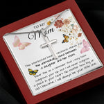 Mom Necklace Gift - To My Mom - Gift From Daughter - Mother's Day Necklace Mother's Day Artisan Crafted Cross Necklace