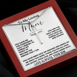 To My Loving Mom - Love Always Your Son Necklace Mother's Day Artisan Crafted Cross Necklace
