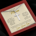 To My Loving Mom Necklace You Are Important To Me Gift For Her Mother's Day Mother's Day Necklace Mother's Day Artisan Crafted Cross Necklace