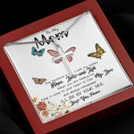 To My Mom Necklace, I'll Be By Your Side, To My Mom Gift Necklace Mother's Day Artisan Crafted Cross Necklace