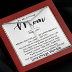 To My Loving Mom - Important Person In My Life Mother's Day Gift From Son Necklace Mother's Day Artisan Crafted Cross Necklace