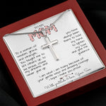To My Mom Necklace To A Woman Of Wisdom Gift For Mom From Son Mother's Day Artisan Crafted Cross Necklace