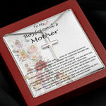 Mother-In-Law Necklace, To My Boyfriend's Mom Gift, Future Mother-In-Law Necklace Mother's Day Artisan Crafted Cross Necklace