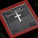 Grandmother Necklace, To My Beautiful Grandmother Necklace, Mother's Day Gift For Grandma Grandmother, Thank You Mother's Day Artisan Crafted Cross Necklace