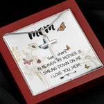 Mom Necklace Gift -Love You Always And Forever - Mother's Day Gift Mother's Day Artisan Crafted Cross Necklace