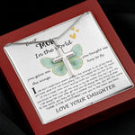 Mom Necklace Gift - Daughter Gift To Best Mom, You Gave Me The Wings To Fly Mom Necklace Mother's Day Artisan Crafted Cross Necklace